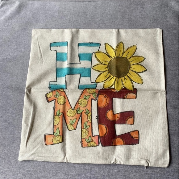 Set of 4 Love Home Pumpkin Autumn Farmhouse Pillow Covers - Picture 7 of 8